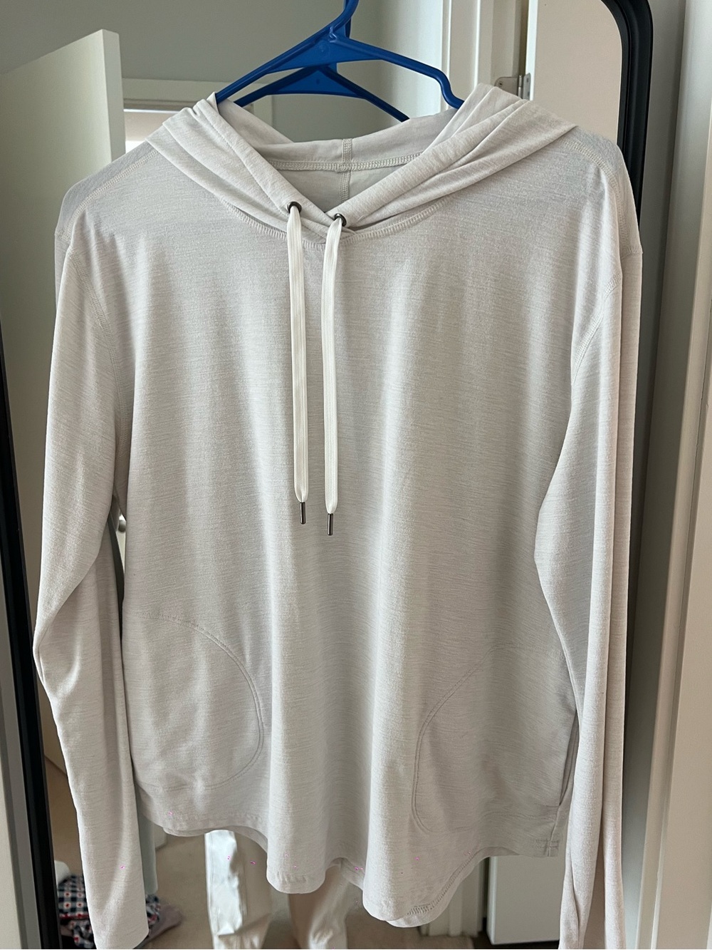 Old Navy Light Gray Drawstring Hooded Sweatshirt